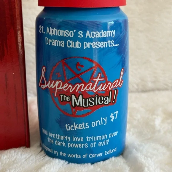 Culturefly Supernatural The Musical Ceramic Can Mug With Silicone lid NIP - Picture 2 of 8